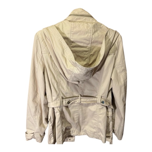 Ever New Beige Utility Jacket Hooded Belted Safari Jacket Size 12 - Picture 4 of 10
